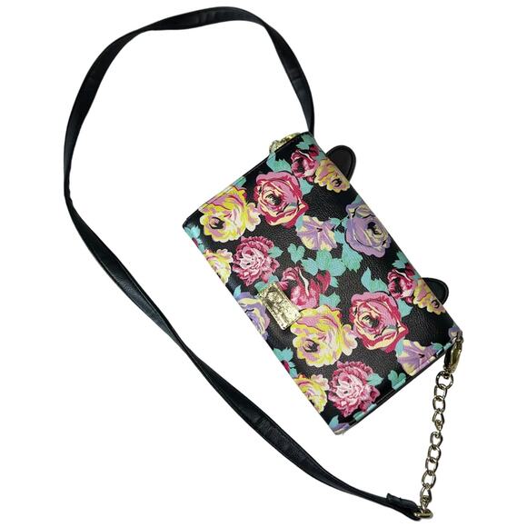 Betsey Johnson Floral Dog Face Crossbody Wallet Bag - Picture 7 of 11
